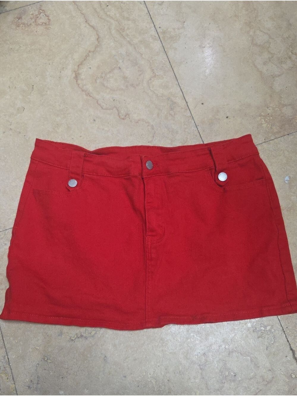 SHEIN Red Casual Mini Skirt with Front Button Detail 2xlarge [1806]